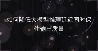 如何降低大模型推理延迟同时保住输出质量