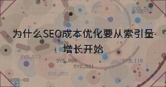 为什么SEO成本优化要从索引量增长开始