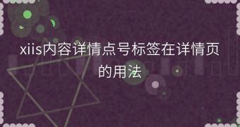 xiis内容详情点号标签在详情页的用法