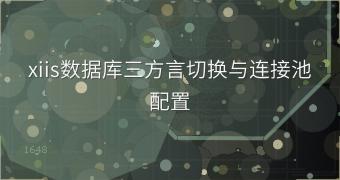 xiis数据库三方言切换与连接池配置