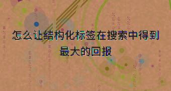 怎么让结构化标签在搜索中得到最大的回报
