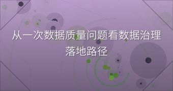 从一次数据质量问题看数据治理落地路径