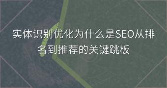 实体识别优化为什么是SEO从排名到推荐的关键跳板